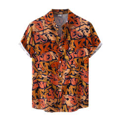 Camisa de negocios de manga corta para hombre, camisa de playa con estampado de moda, estilo informal, talla grande, Color sólido