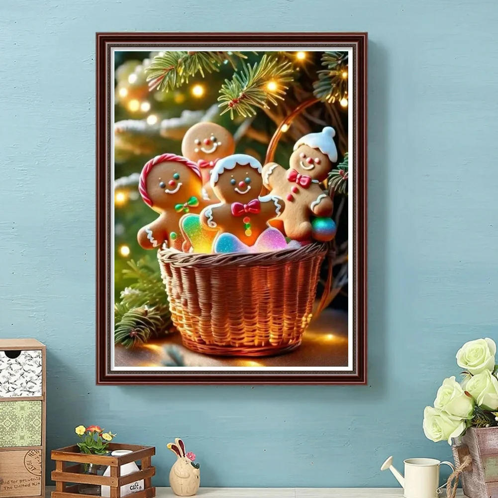 Description Picture 4 of itemGingerbread Man and Candy House AB Diamond Painting Classical Holiday Sweet Food Decor Art Mosaic Cross Stitch Hand Kid Gift New