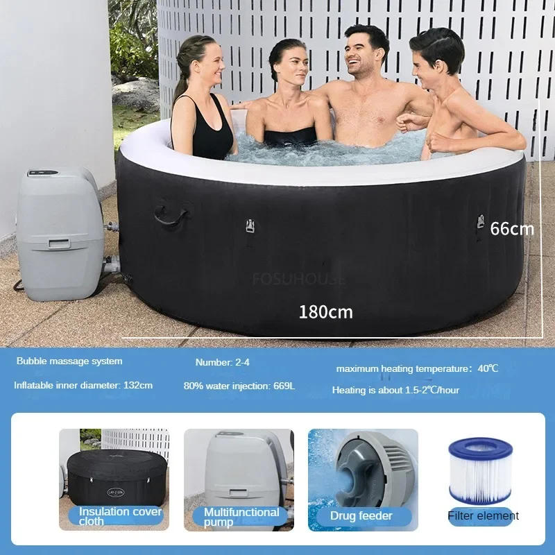 Description Picture 4 of itemModern Inflatable Bathtubs Whirlpool Outdoor Massage Constant Temperature Creative Heating Bathtub Light Luxury Massage Bathtubs