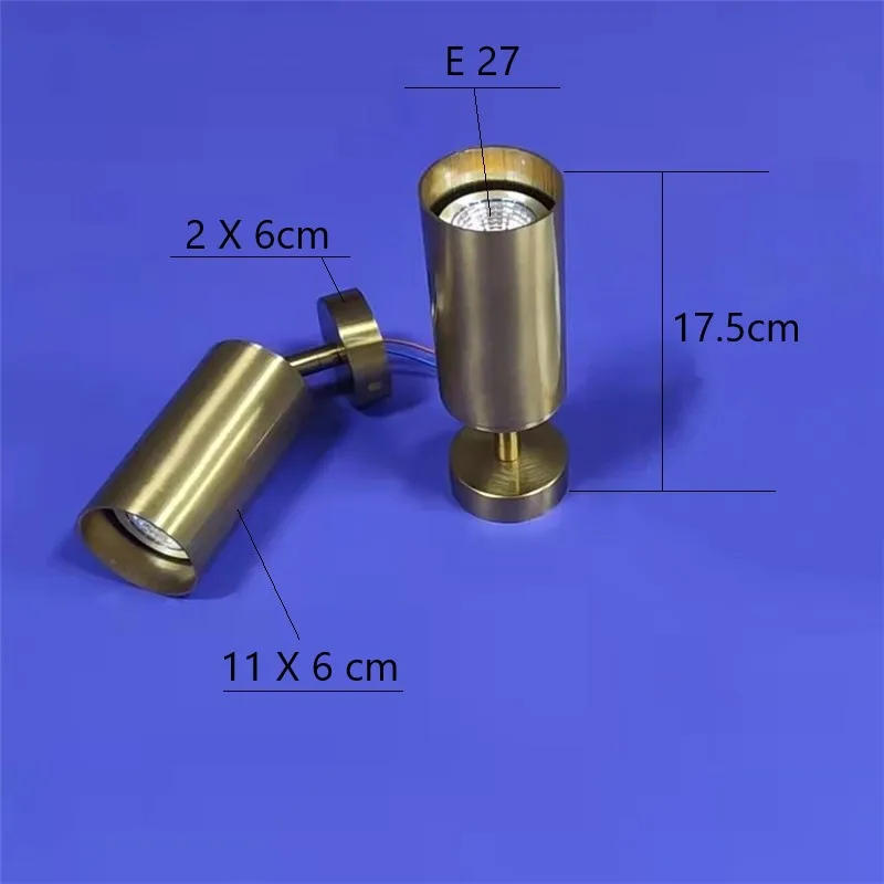 Description Picture 2 of itemModern Minimalist Ceiling Lights 360° Rotatable Copper Color LED Ceiling Track Downlight 5W E27 Bulb Replaceable Wall Spot Light