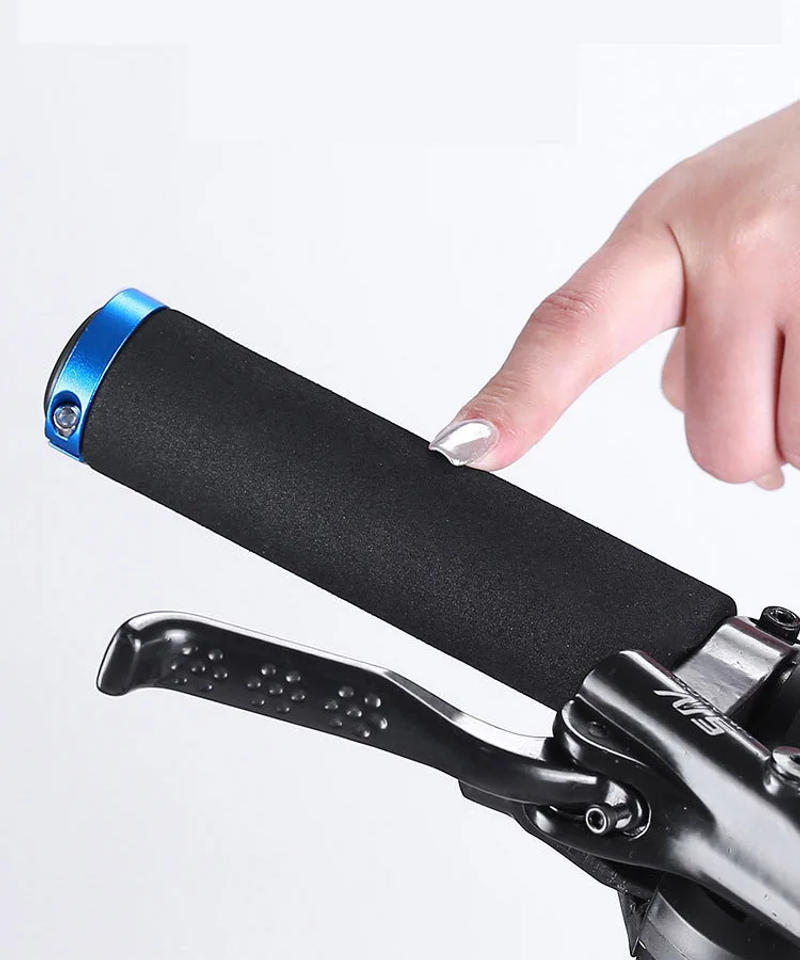 Description Picture 5 of itemBicycle Grips MTB Sponge Handlebar Grips Aluminum Locking Ring Shock-Absorbing Soft Bike Grips Ultraight Cycling Handlebar Parts