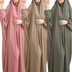 Eid Hooded Muslim Women Hijab Dress Prayer Garment Abaya Long Khimar Full Cover Ramadan Gown Abayas Islamic Clothes Niqab jilbab