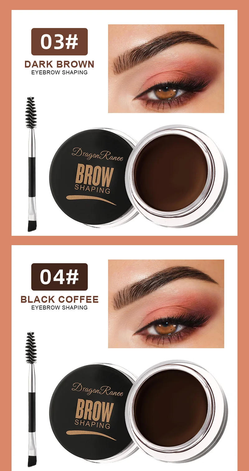 Description Picture 6 of item6 Colors Wild Brow Styling Eyebrow Cream with Brush Long-lasting Color-resistant Eyebrow Gel Soap Wax Eyebrow Styling Paste