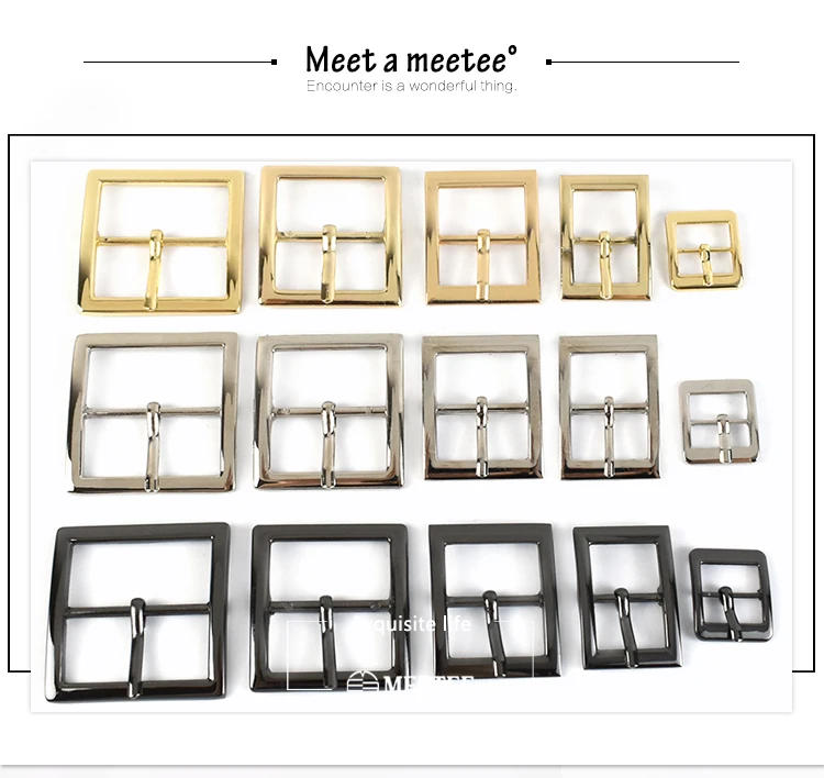 Description Picture 3 of itemMeetee 5/10Pcs Metal Pin Buckle 16/19/25/32/38mm Bag Strap Clasp Webbing Adjuster Hook Belt Buckles DIY Hardware Accessories