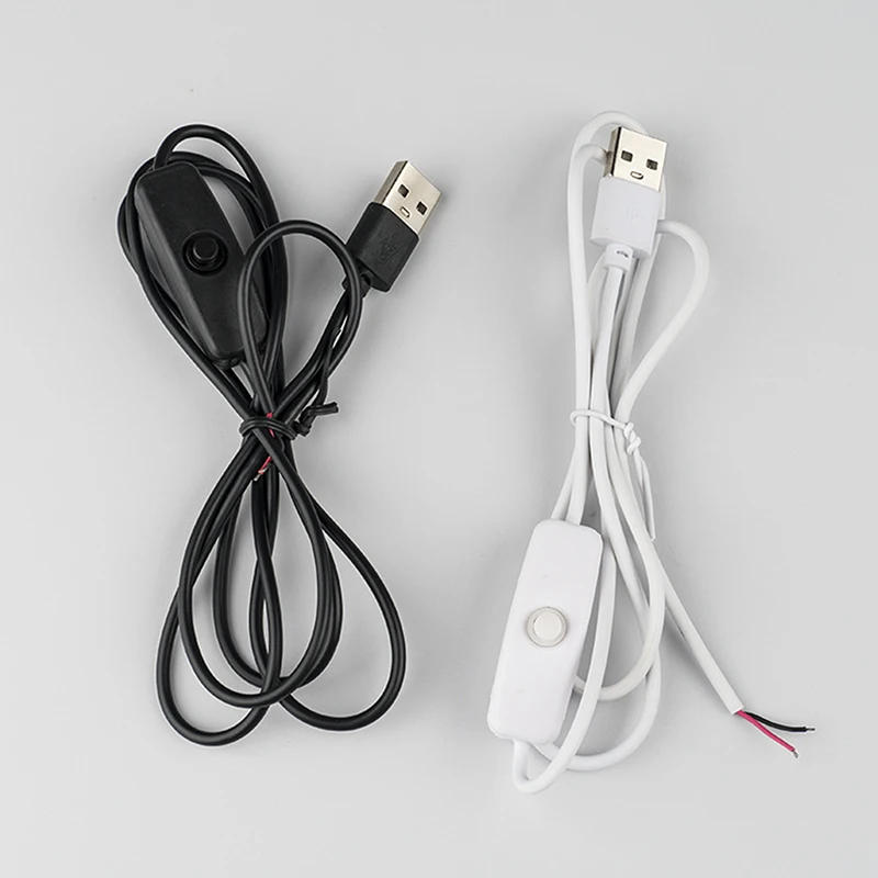 Description Picture 2 of item5V Switch Power Supply Wire 1M/1.5M USB Male To 2 Core Connection Cable 501 Button ON OFF 2A For LED Strip Lamp Bulb Light