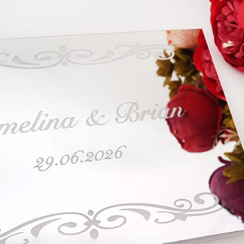 Description Picture 5 of itemDifferent Styles Personalized Unique Wedding Signature Guest Book Acrylic Mirror Cover Horizontal Book For Party Decoration