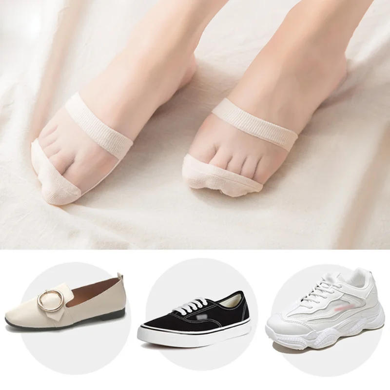 Description Picture 3 of itemForefoot Socks Woman Summer Solid Color Female Half Foot Toe Cover Half Socks Heels Invisible Anti-Slip Breathable Socks New