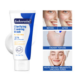 Lakerain Clarifying Foaming Wash 10% Benzoyl Peroxide Foaming Cleanser Acne Foaming Cleanser Target Breakouts Deep Clean Cream