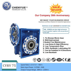 CHENYUE Worm Gearbox NMRV75 NMRV075 Input 19/22/14/24/28mm Output 28mm Ratio 5:1/100:1 Speed Reduction Free Maintenance