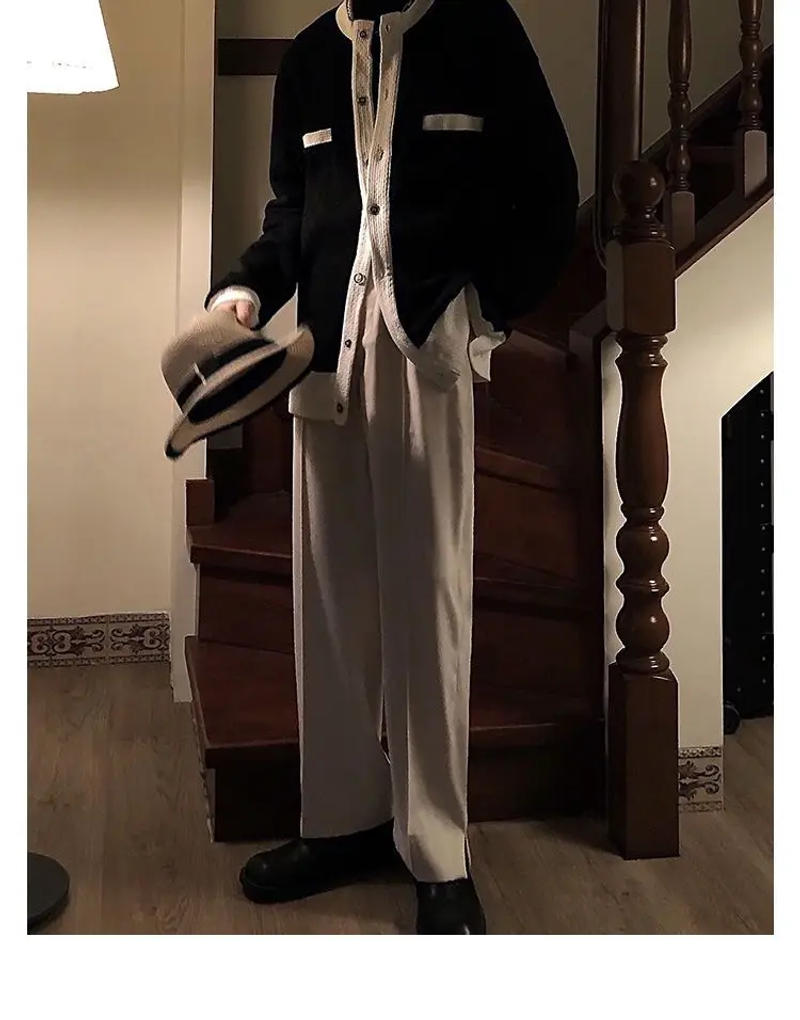 Description Picture 6 of itemSpring Autumn French Style Gentle Cardigan Sweaters Men's Fashionable Loose Casual High Street Sweater Jackets Male Clothes