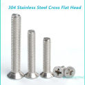 20/25/50/100PCS 304 Stainless Steel Phillips Cross Countersunk Flat Head Furniture KM Screw GB819 M1.6 M2 M3 M4 M2.5 Gear