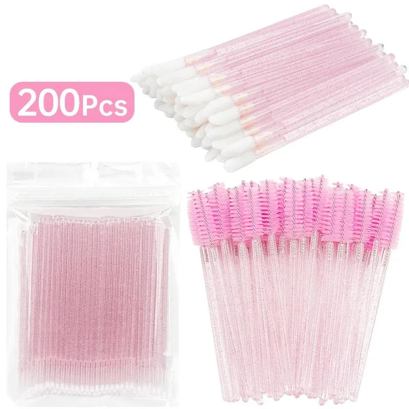 Description Picture 2 of item200 Pcs Disposable Crystal Makeup Brushes Tool Set Eyelash Lip Microbrush Mascara Wands Applicator Swab Eyelash Extension Tools