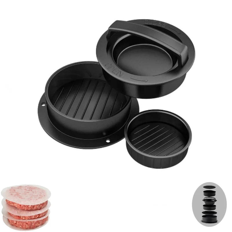 Description Picture 6 of itemHamburger Maker Press With 100 Patty Papers Round Non-Stick Meat Beef Grill Burger Press Patty Mold