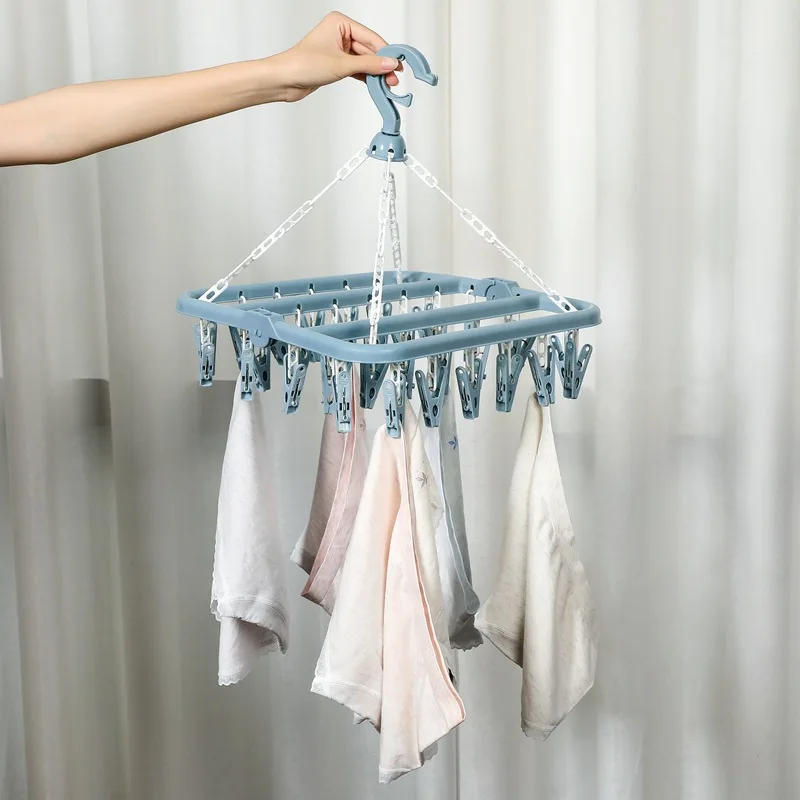 Description Picture 4 of itemClothes Drying Hanger with 32 Clips / 8 Socks Underwear Folding Laundry Hanging Rack