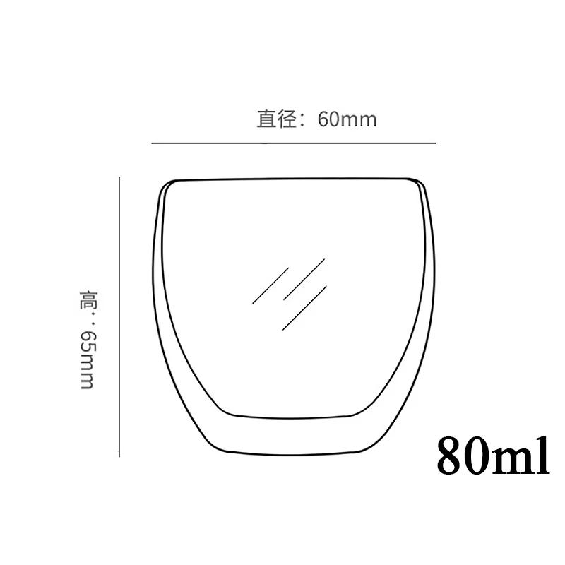 Description Picture 3 of item1-6PCS 80-650ml Double Wall Glass Clear Handmade Heat Resistant Tea Cups Healthy Drink Coffee Milk Mug Insulated Shot Glass Gift