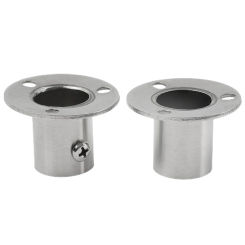 2 Pcs 304 Stainless Steel Cabinet Clothes Closet Rod Bracket Holder Flange Socket Roman Rod Base Towel Rod Seat