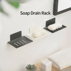 Soap Drain Rack Hole Free Shelf Wall Mounted Soap Rack Bathroom Aluminum Soap Storage Shelves Dish