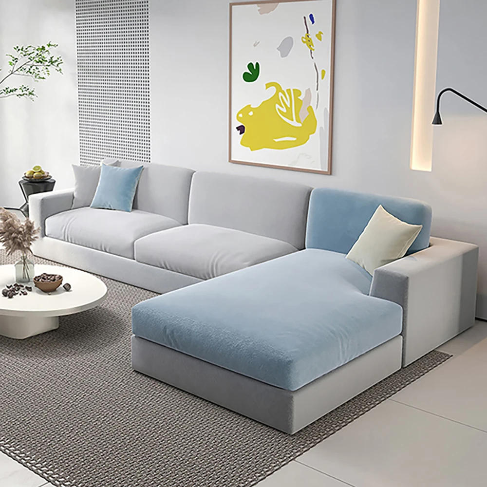 Description Picture 4 of itemSuper Soft Velvet Sofa Seat Cushion Cover Plain Color Stretch Thicken Sofa Cover Sectional Couch L Shape Corner Armchair Covers