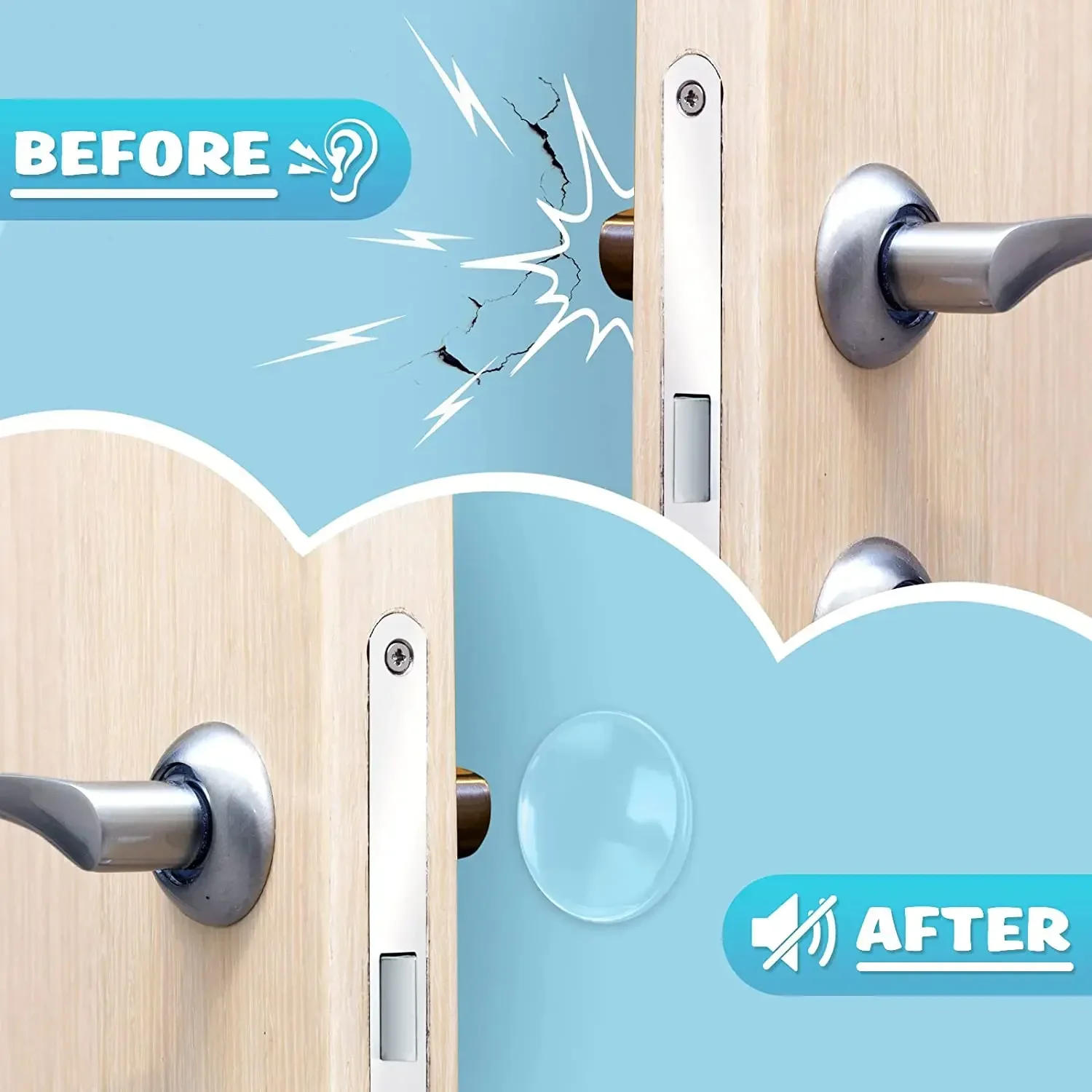 Description Picture 4 of item1 Sheet Self Adhesive Buffer Pads Silicone Door Stopper Cabinet Bumpers Wall Protector Furniture Refrigerator Anti-crash Pad