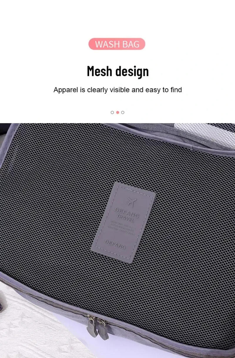 Description Picture 4 of item6pcs Travel Organizer Set - Durable Oxford Fabric, Fashionable Women's Packing Cubes For Clothes & Underwear, Hand Washable