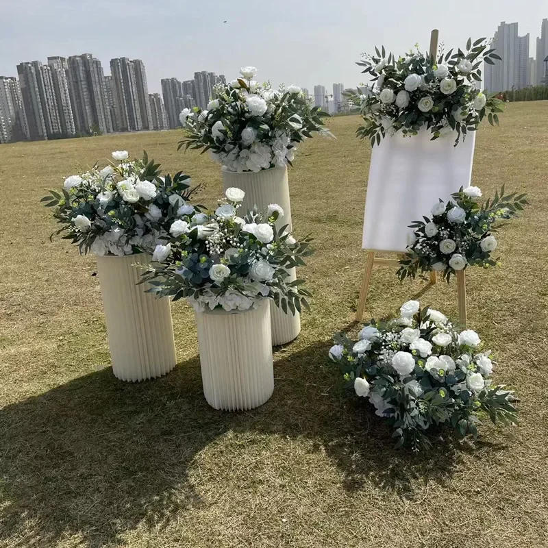 Description Picture 2 of itemArtificial Flower Road Lead Floor Flower Row Wedding Decoration Welcome Sign Decor Hanging Flowers Row Centerpiece Flower Ball