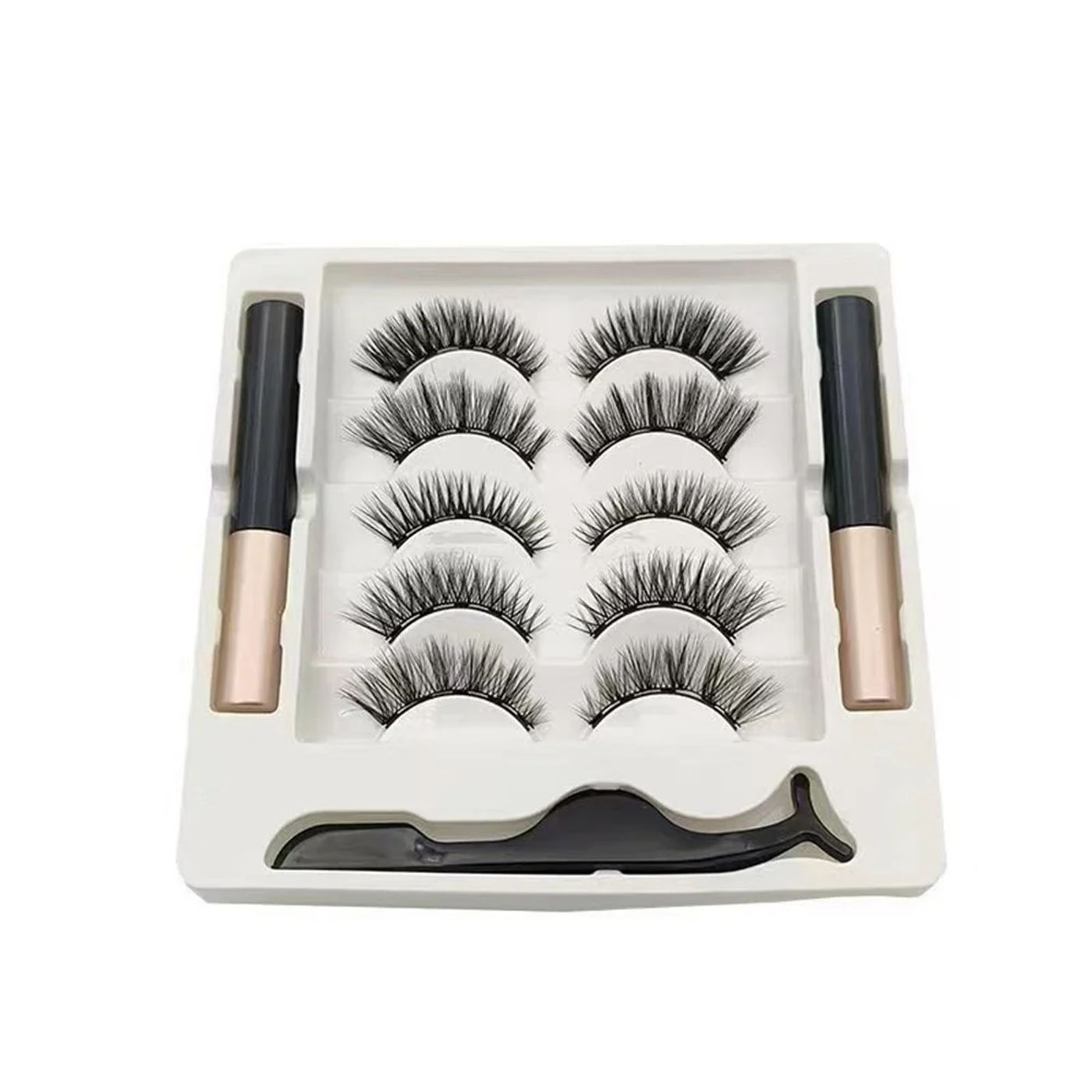 Description Picture 4 of item5 Pairs 5 Magnetic Eyelashes Eyeliner Tweezers Set 3D Mink Eyelashes Natural Artificial False Lashes