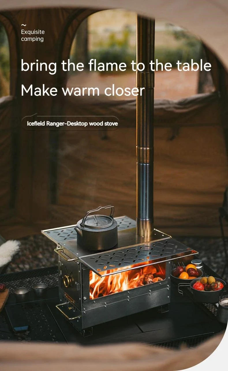 Description Picture 3 of itemNaturehike Outdoor Heating Firewood Stove Portable Stainless Steel Double Wings Camping Picnic BBQ Cooking Desktop Tent Stove