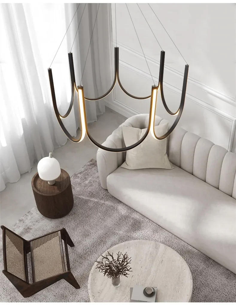 Description Picture 5 of itemModern Chandelier Nordic Minimalism Hanging Lamp LED Droplight Aluminium Pendant Light for Home Decor Living Room Lustre