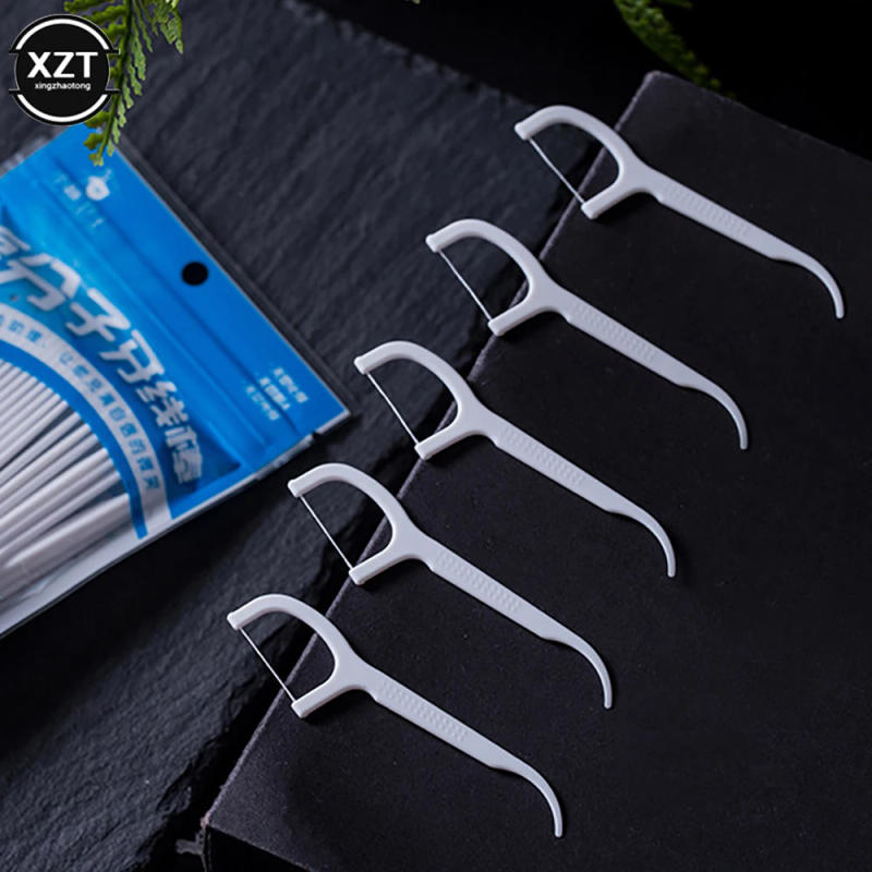 Description Picture 5 of item100 Pcs Disposable Dental Floss Flosser Picks Portable Toothpicks Teeth Stick Tooth Cleaning Interdental Brush Pick Care Tooth