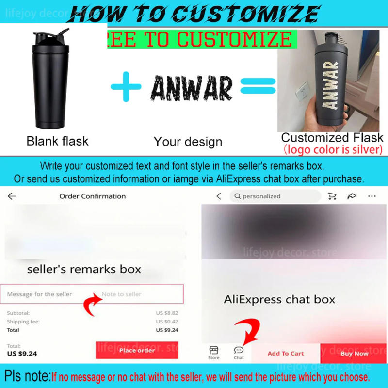 Description Picture 2 of itemPersonalized Water Bottles Custom Engraved with Name Customized Insulated Stainless Steel Shaker Bottle for Sport