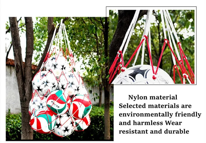 Description Picture 3 of item1Pc Football Net Bag Nylon Bold Storage Bag Single Ball Carry Portable Equipment Outdoor Sports Soccer Basketball Volleyball Bag