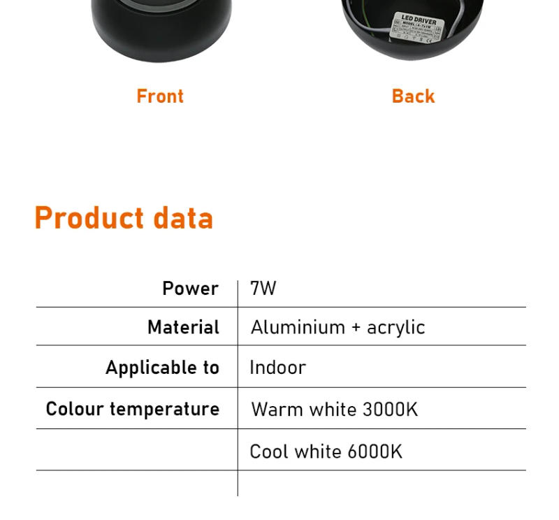 Description Picture 5 of itemLED Indoor Rotatable Wall Light Bedside Lamp Bedroom Living Room Corridor Sofa Background Lighting Home Decor Wall Mirros Lamp