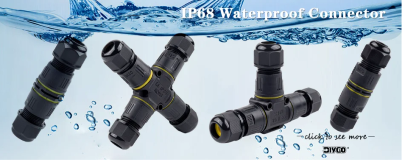 Description Picture 2 of itemIP68 T Shape Outdoor Waterproof Connector 2/3Pin Wire Connectors Quick Push-in Terminals Connect  Electric Junction Box