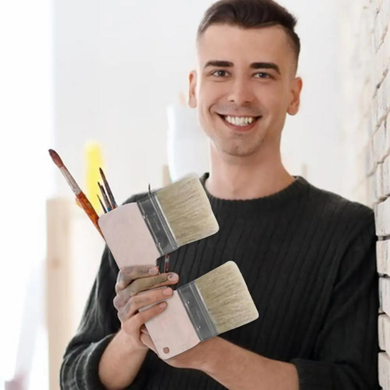 Description Picture 3 of itemDouble Paint Brush | Brushes for Acrylic Painting | 3-inch Double Brush Wall Brush Painting Tool Texture Brush for Art Craft