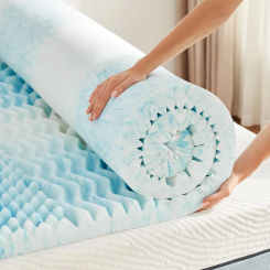 LINSY LIVING King Mattresses Toppers 2 Inch, 7-Zone Cooling Gel Infused Memory Foam, Soft Foam Mattress Topper King, CertiPU