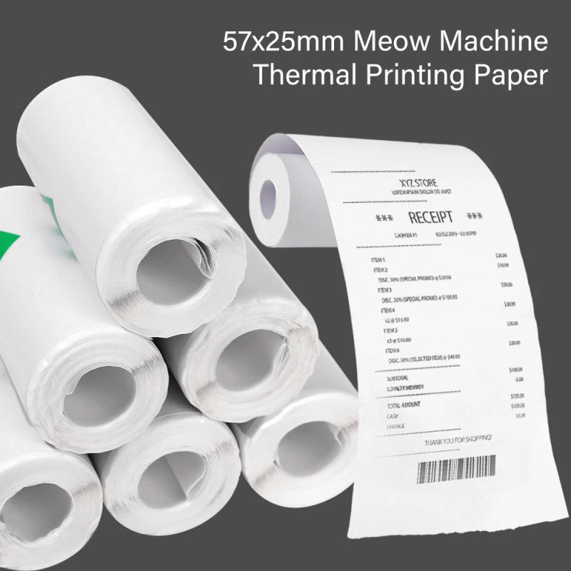 Description Picture 2 of item20 Rolls 57x25mm White Thermal Paper Label Paper Adhesive Photo Paper Pocket Micro Wireless Bluetooth Printer, Print Receipt