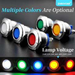 1pcs 12mm22mm30mm Waterproof IP67 Metal LED Warning Indicator Light Signal Lamp Pilot Wire3V5V12V24V110V220V Screw Pin Terminal