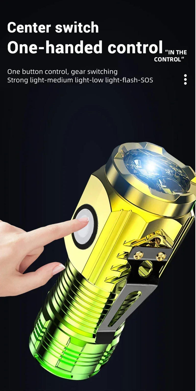 Description Picture 5 of itemKDULIT Mini Ultra Bright LED Flashlight 3*SST20 Led Rechargeable Emergency Pocket Torch Outdoor Camping Hunting Flash Light