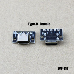 1PCS USB 3.1 Type C Female Double-sided Positive Negative Plug-in Test Board With PCB Board Type-c Connector Data Charging Port