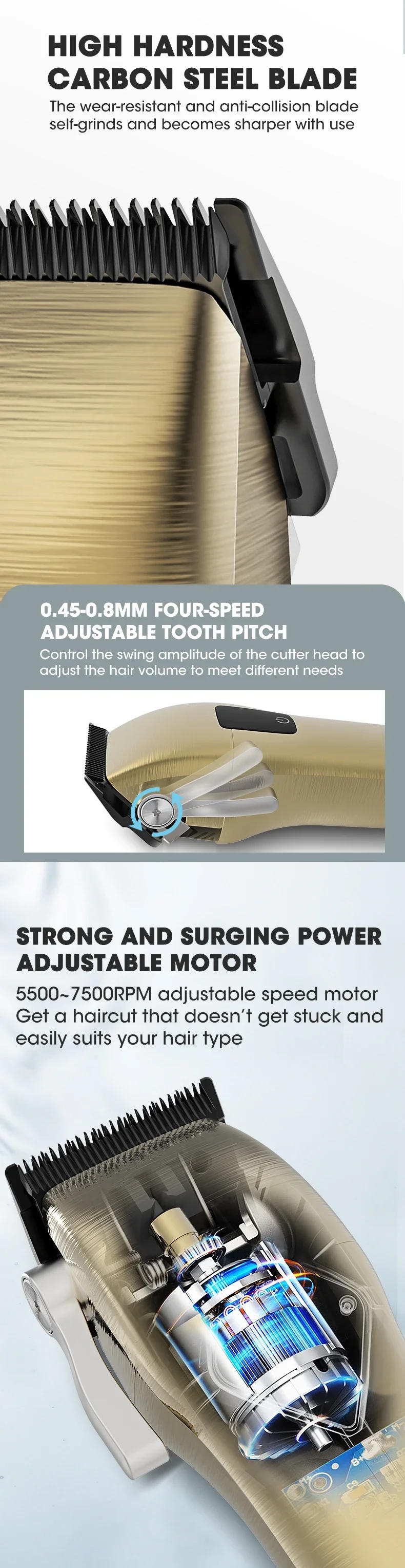 Description Picture 6 of itemResuxi 109  Hair Cutting Machine New Electric Hair Clipper Set  Multi-functional  Family Electric Hair Clipper for Men Razor