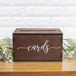 1 piece of 2024 wooden wedding card box with slot and lid, wedding gift and reception decoration, anniversary birthday party