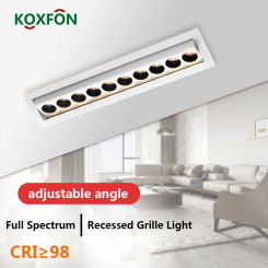 Adjustable Angle LED Linear Light Deep Anti Glare Recessed Long Grille Lamp 10W 20W Embedded Tuya Zigbee Dimmable Line Spotlight