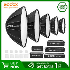 Godox QR-P60T 60CM QR-P90T 90CM QR-P120T 120CM 150CM Quickly Release Parabolic Deep Softbox+Honeycomb Grid for photography Flas