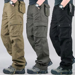 Multiple Pockets Baggy Pants Men's Outdoor Sports Jogging Tactical Pants Cotton Casual Cargo Pants Y2k Men Clothing