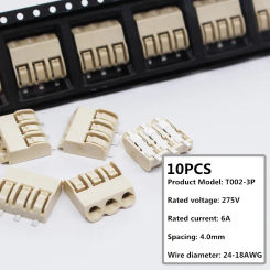 10PCS 275V 6A 2060 SMT 4.0mm Pitch Reflow 270 Degree LED Lighting SMD PCB Wire Terminal Block Connector 24-18AWG Terminal Block