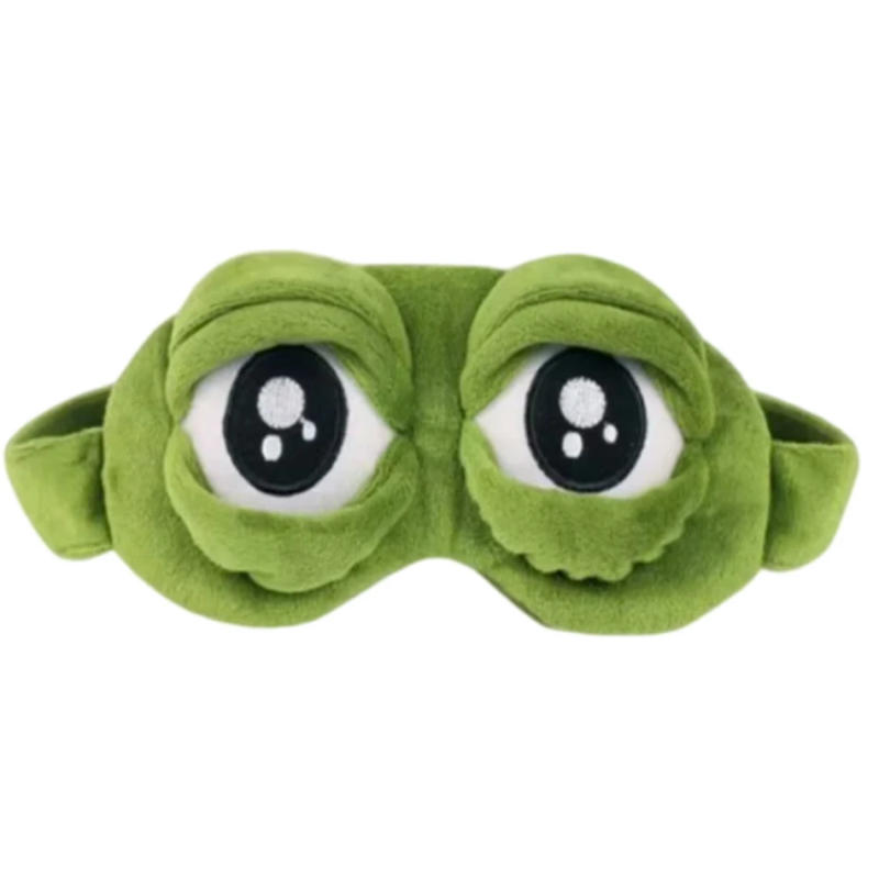 Description Picture 4 of item3D Sad Frog Sleep Mask Natural Sleeping Eyeshade Cover Shade Eye Patch Women Men Soft Portable Blindfold Travel Eyepatch