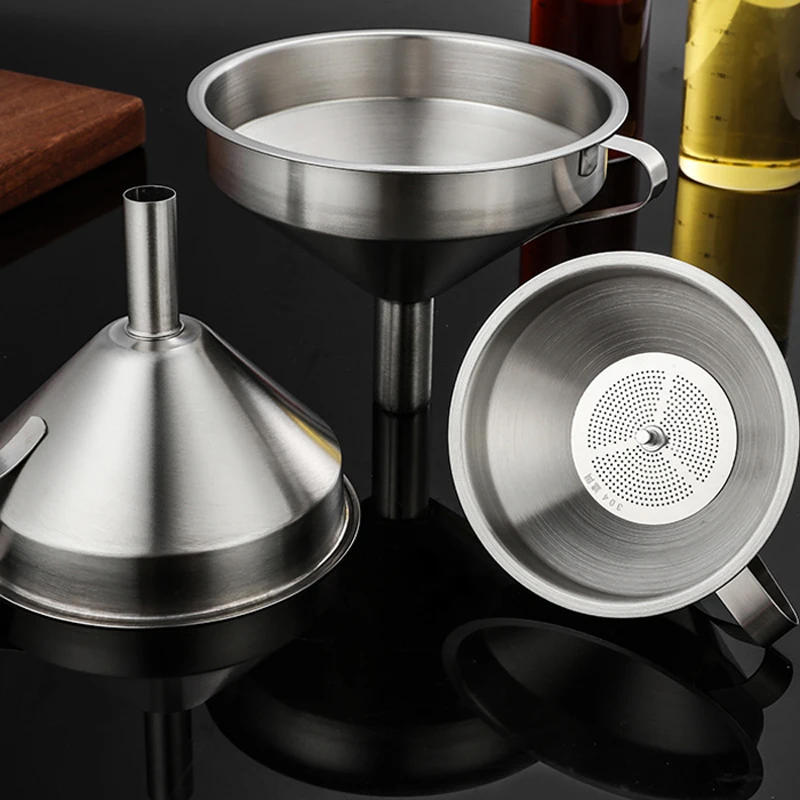 Description Picture 5 of itemStainless Steel Funnel Kitchen Oil Liquid Funnel Metal Funnel with Detachable Filter Wide Mouth Funnel for Canning Kitchen Tools