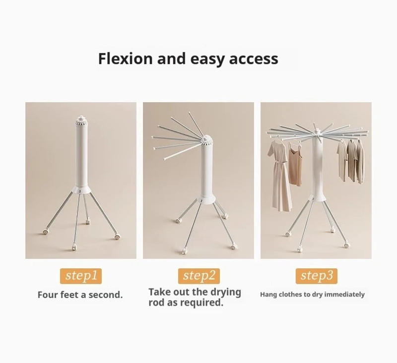 Description Picture 4 of itemFoldable Clothes Drying Rack Octopus Type Floor Standing Balcony Clothes Drying Portable Rotating Drying Rod Clothes Dryer