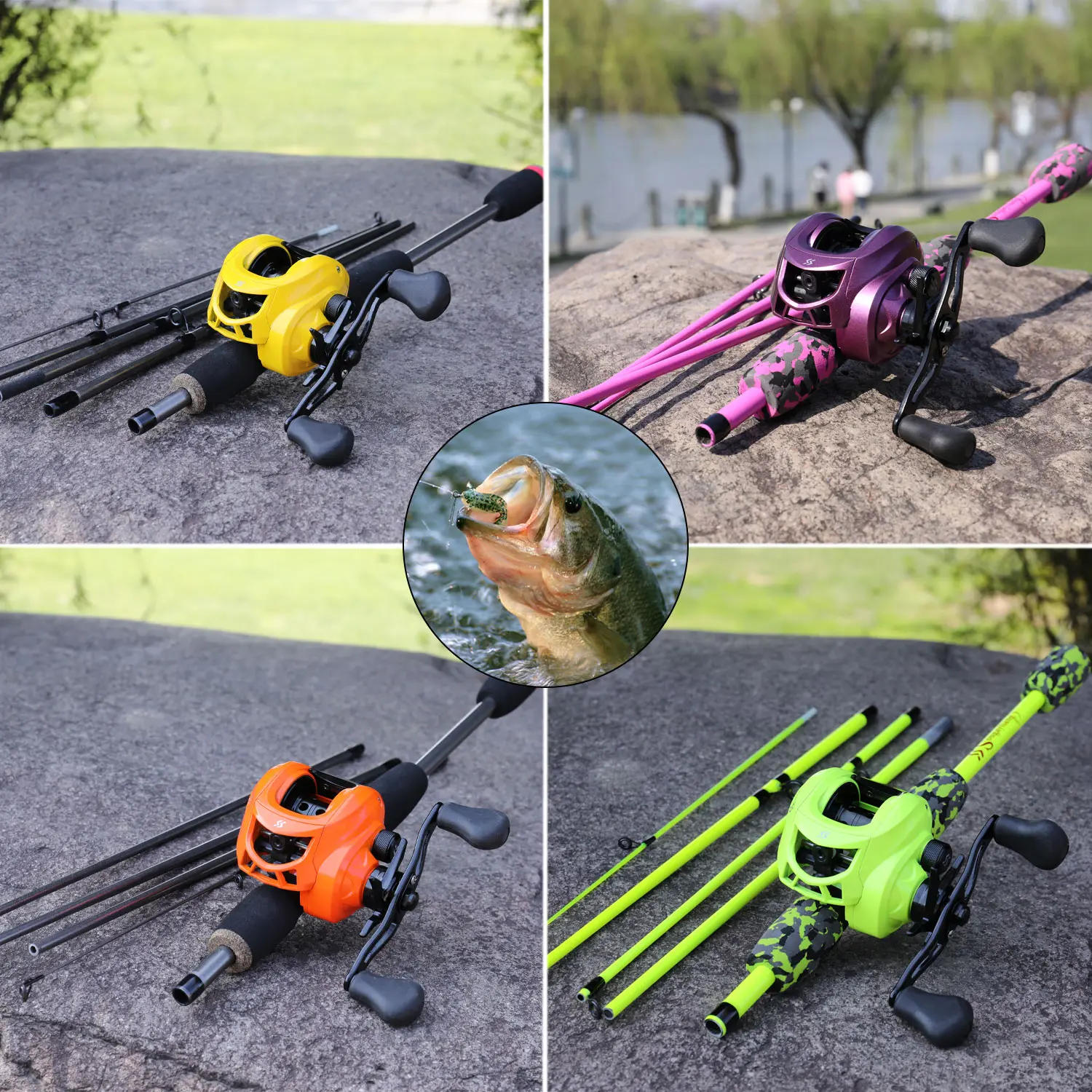 Description Picture 3 of itemSougayilang Fishing Rod and Reel Combo 7.1:1 High Speed Casting Reel and Ultralight Carbon Fiber Casting Rods Fishing Kit
