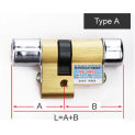 Mechanical anti-theft door lock core type 13 type 11 brass body Crescent key Anti-skid safe door cylinder  6keys